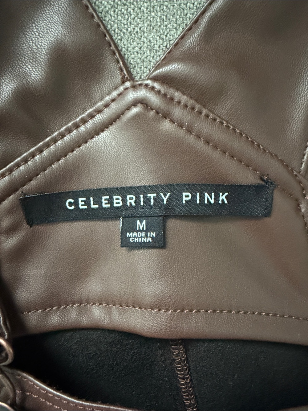 Celebrity Pink Brown Faux Leather Dress